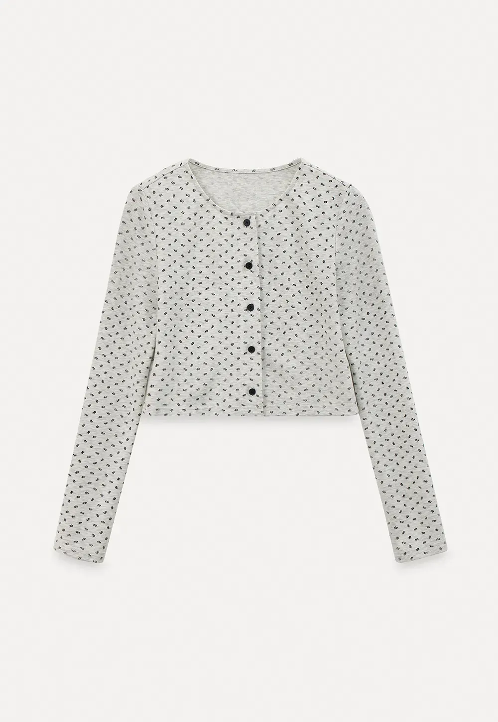 Polka dot dress with lace trim and matching cardigan