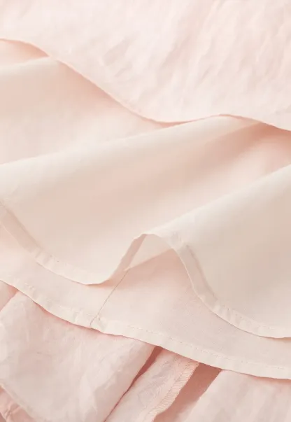 Flowy Pleated Midi Skirt with Drawstring Waist