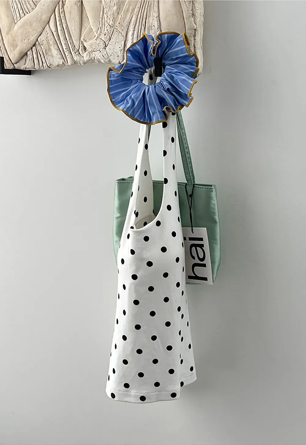 Woolen Knit Sweater and Polka Dot Tank Top