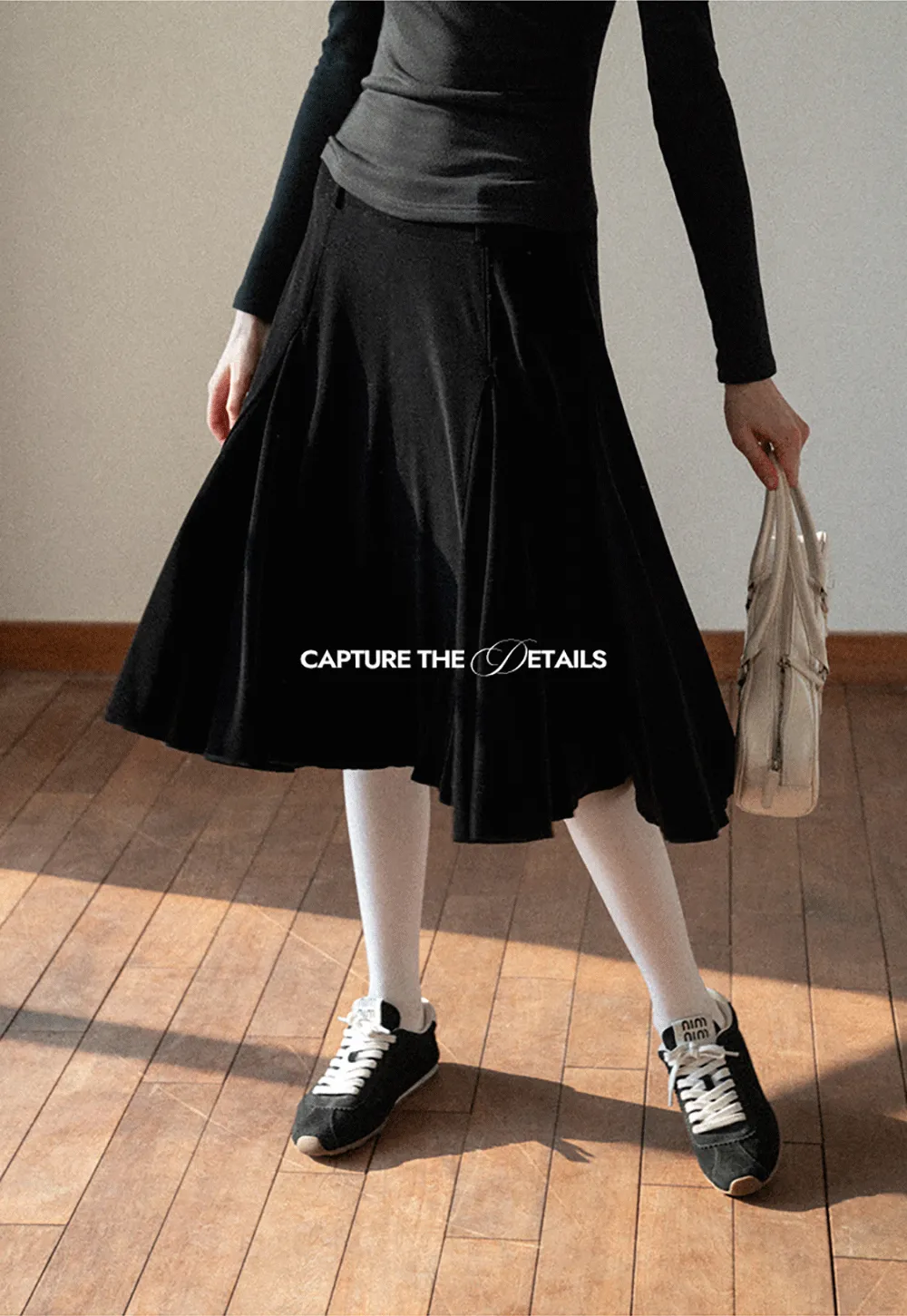 Velvet Pleated Mini Skirt