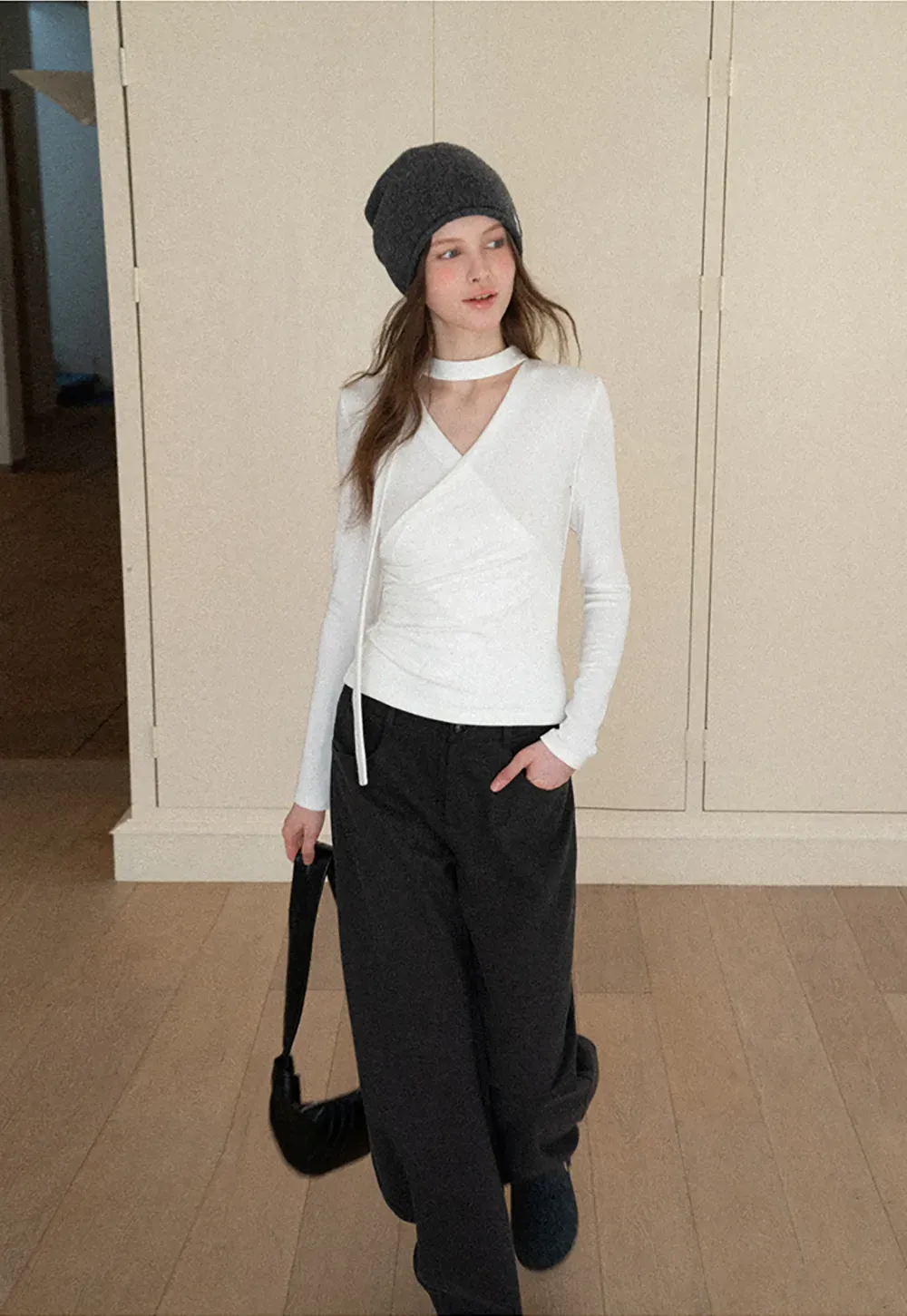 Wide leg high waist casual pants for women