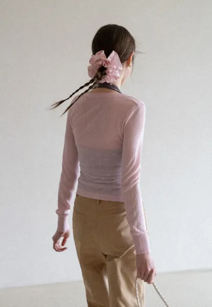 Woolen Knit Sweater and Polka Dot Tank Top