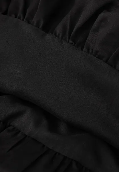 Pleated A-line Skirt with Elastic Waistband