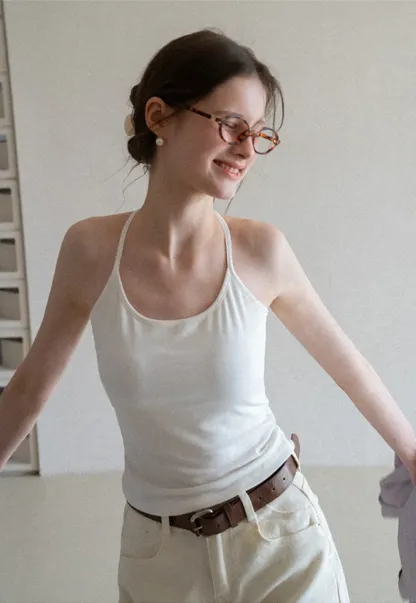 Slim Fit Tank Top with Thin Straps