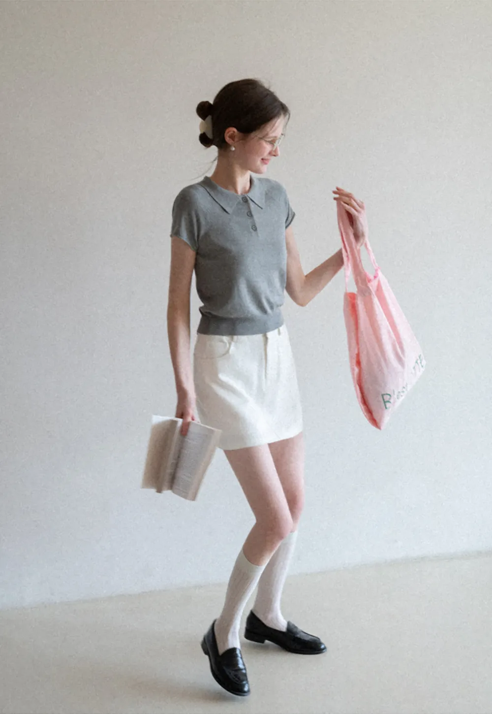 Short Sleeve Knit Polo Shirt