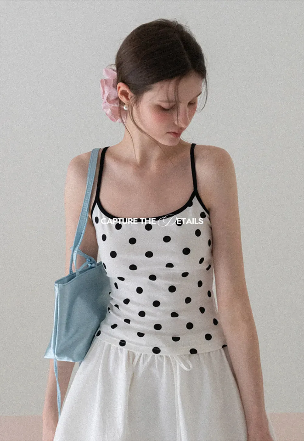 Polka Dot Tank Top with Thin Straps