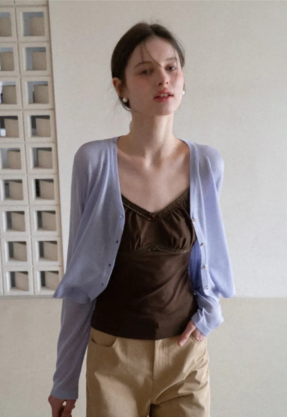 Lightweight Long Sleeve Cropped Knit Top