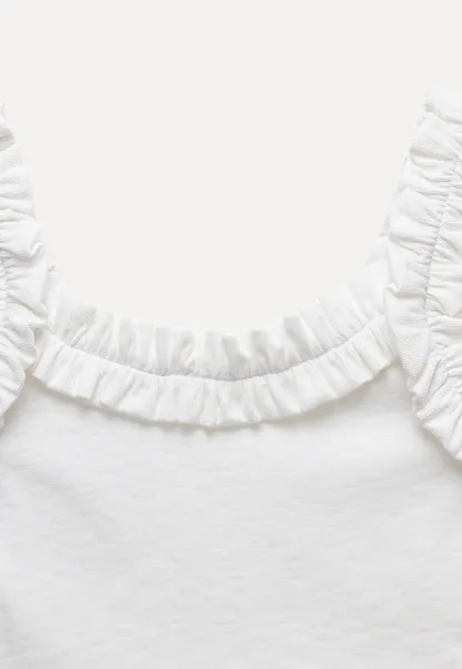 Ruffle Strap Fitted Tank Top