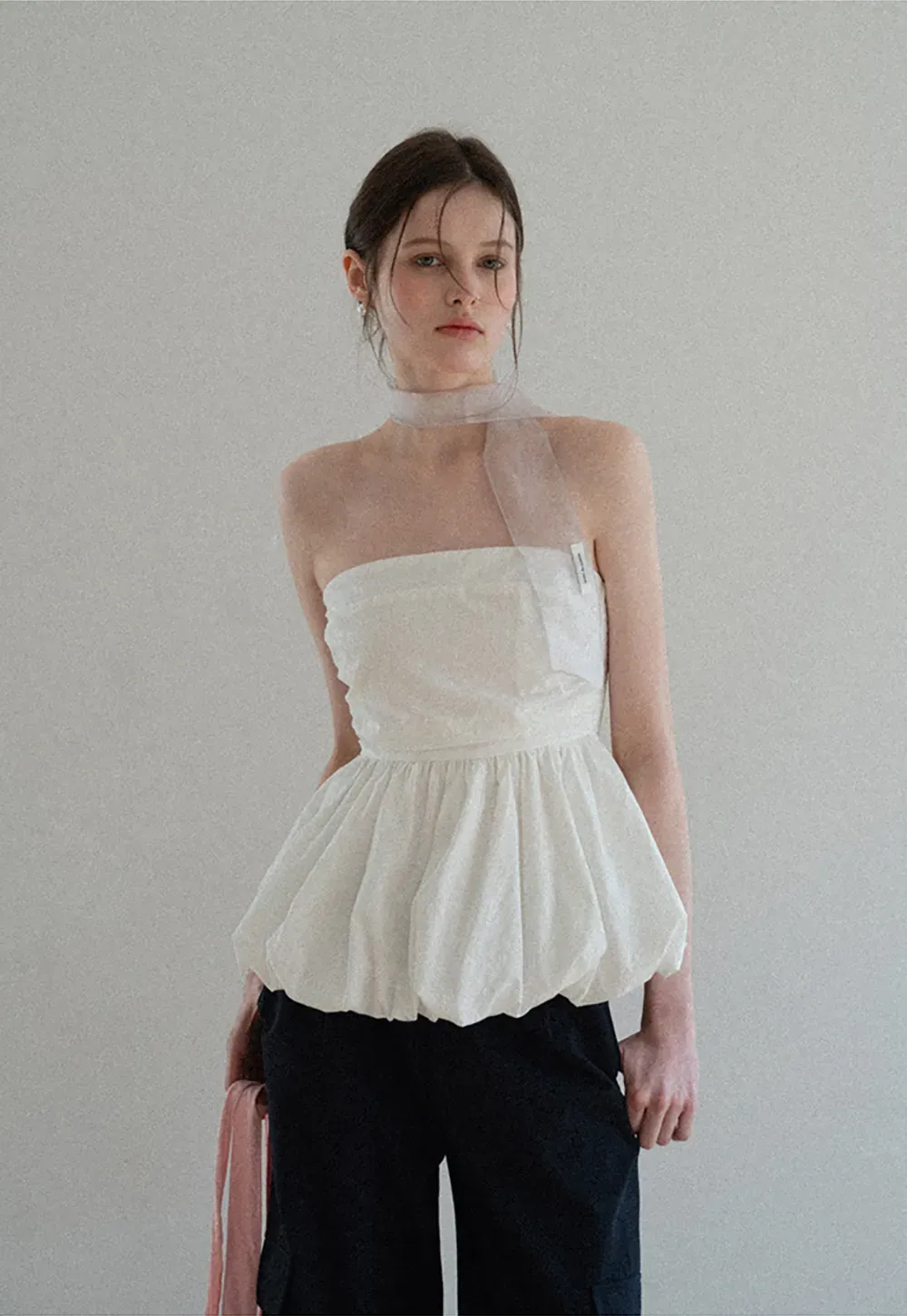 Smocked Waist Checkered Tank Top