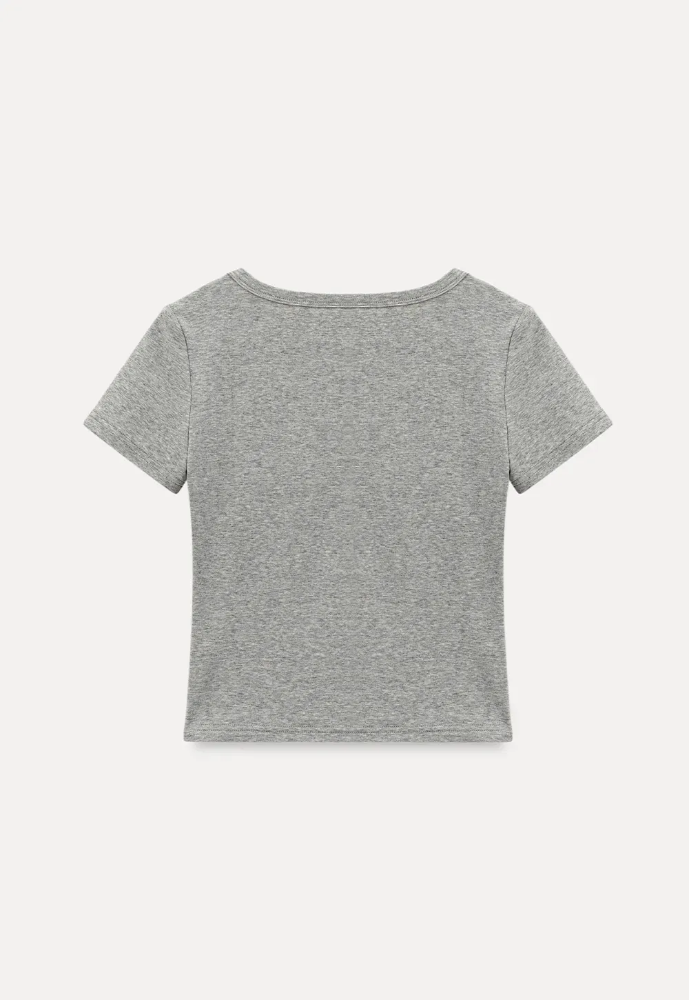 Short Sleeve Crop Top with Square Neckline