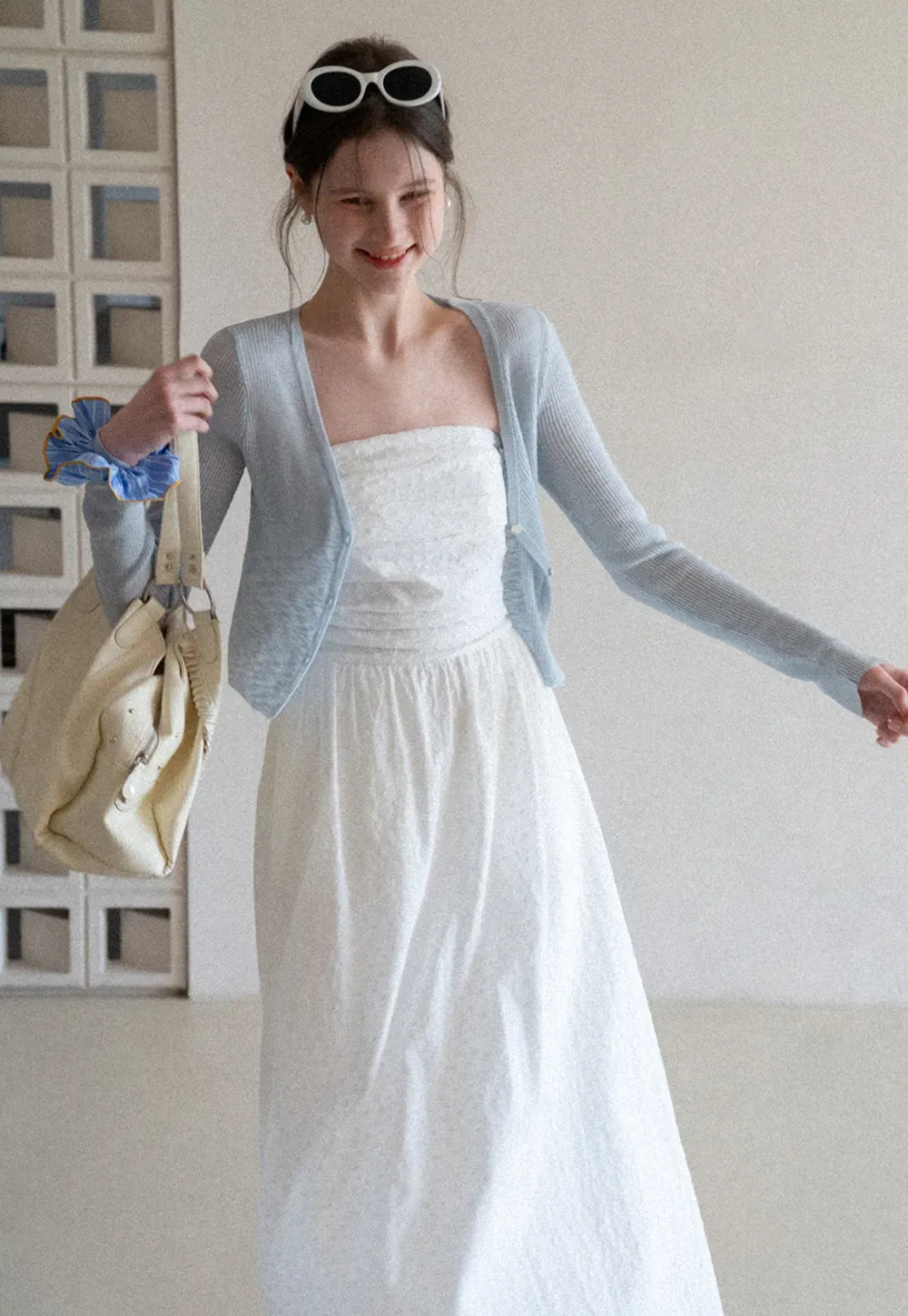 Lightweight Ribbed Knit Cardigan with Open Front