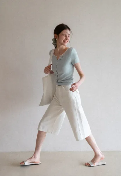 Short Sleeve T Shirt with Lace Trim