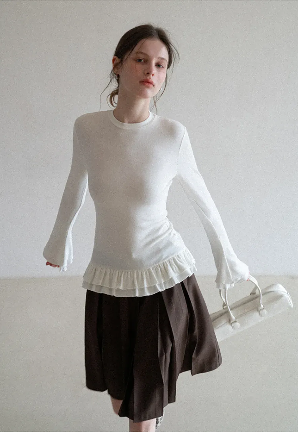 Pleated Drawstring Waist Skirt