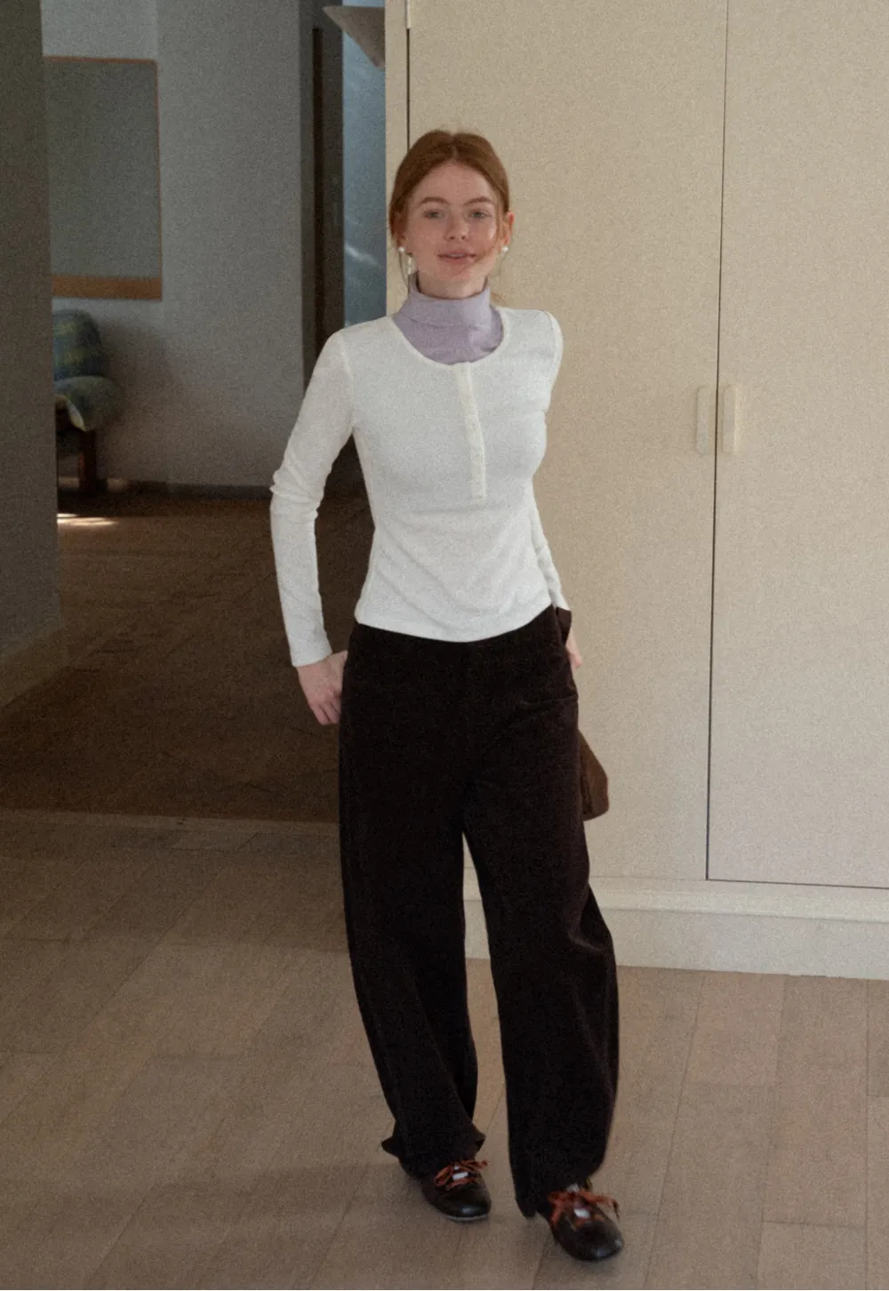 Stylish Gray Long-Sleeve Turtleneck Top