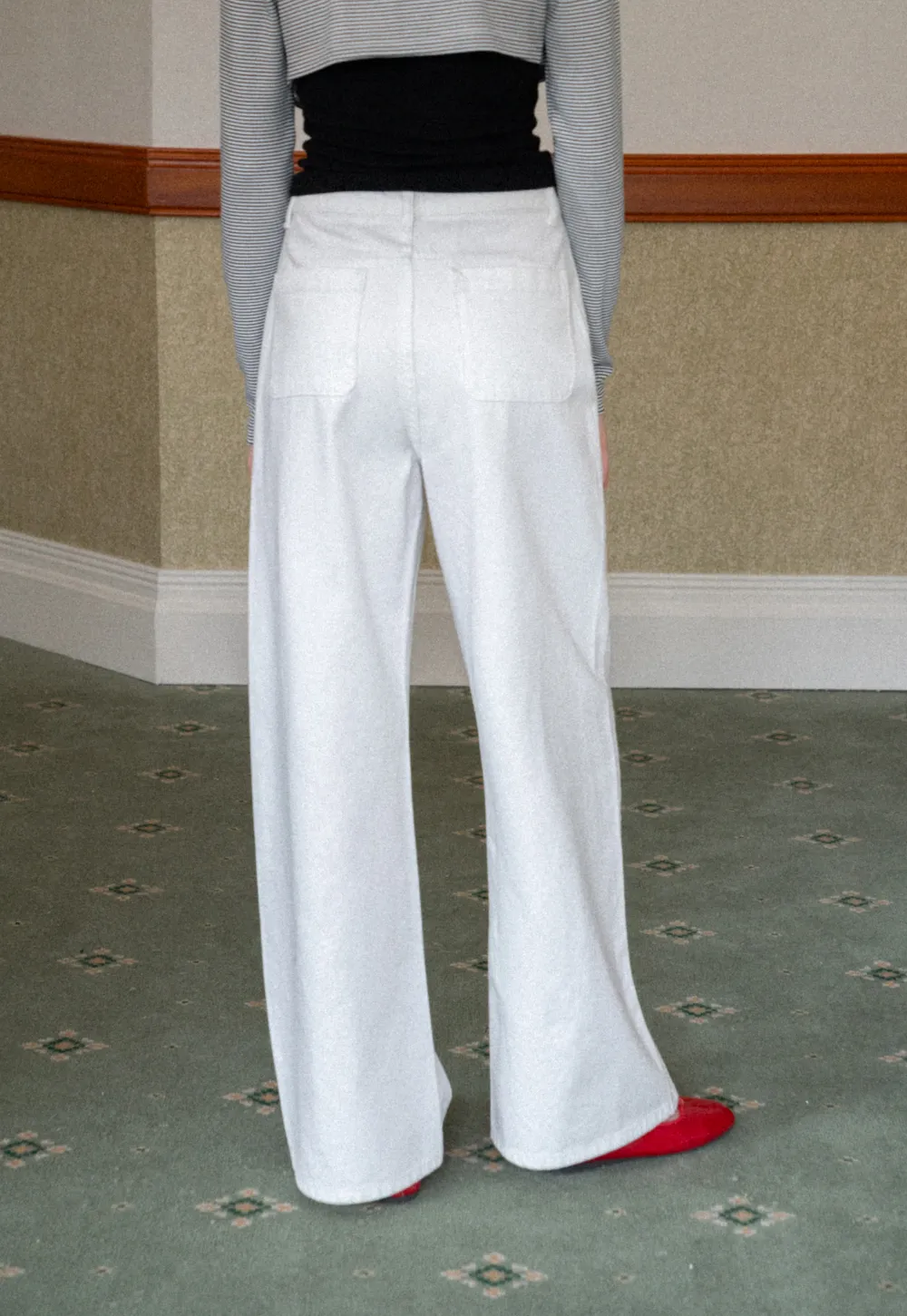 Wide leg high waist denim pants