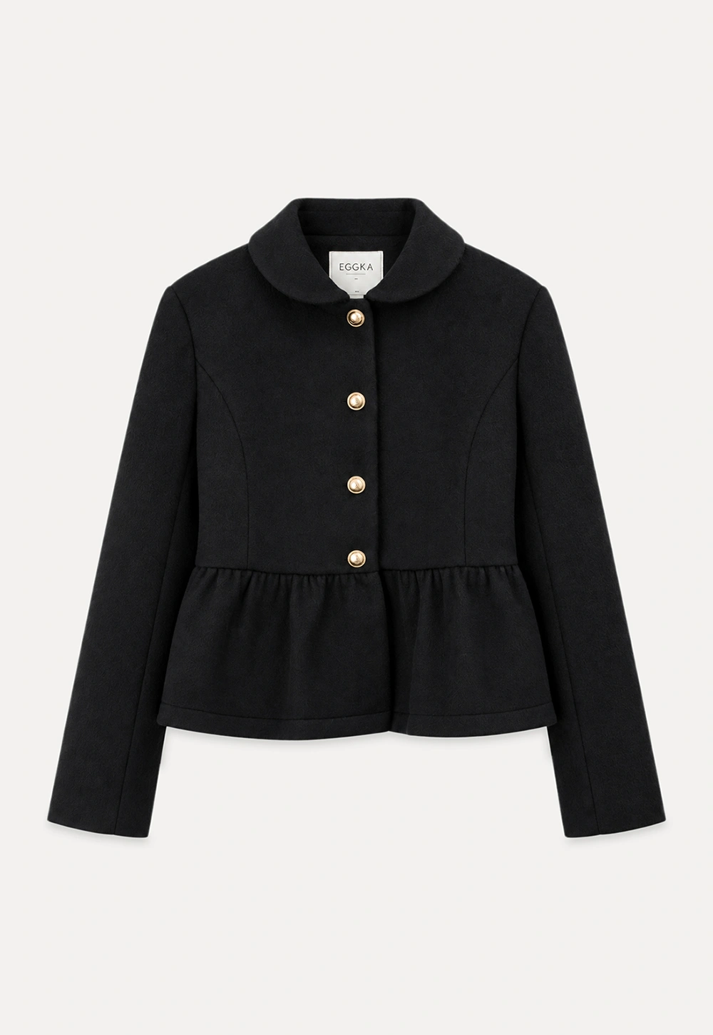 Peplum Hem Single Breasted Short Jacket