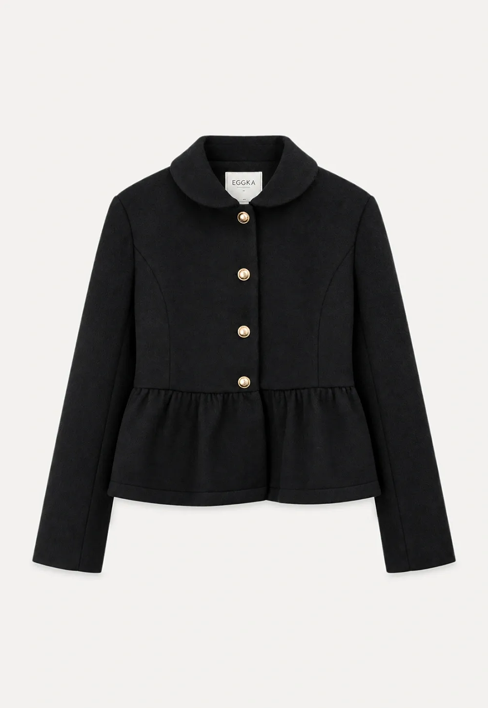 Peplum Hem Single Breasted Short Jacket