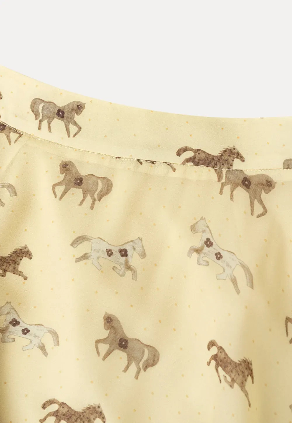 Horse Print Flared Midi Skirt