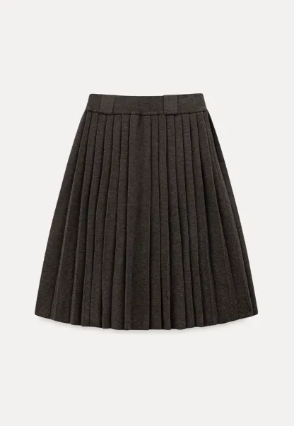 Classic Pleated Skirt in Dark Gray
