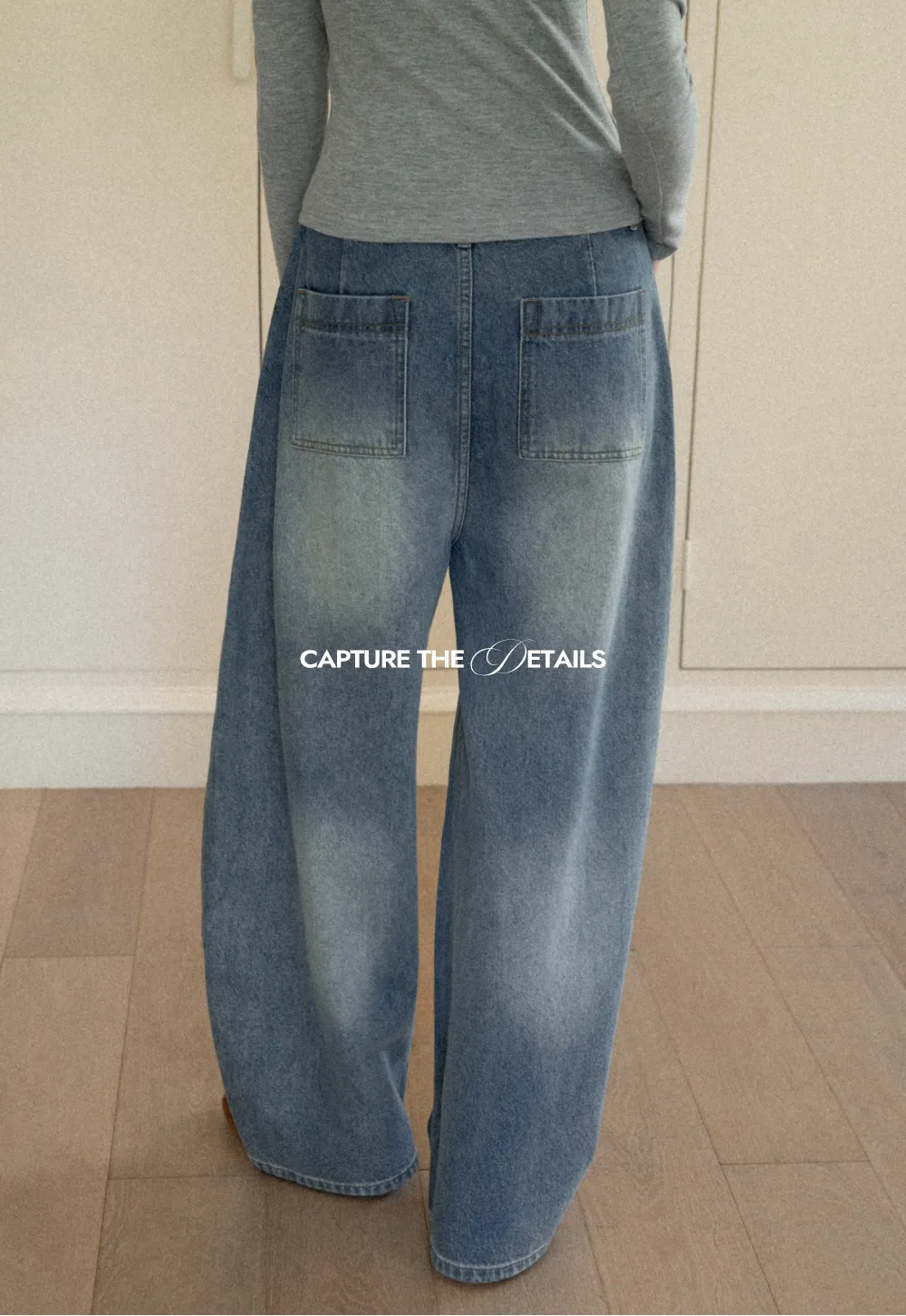 wide leg denim jeans with high waist design