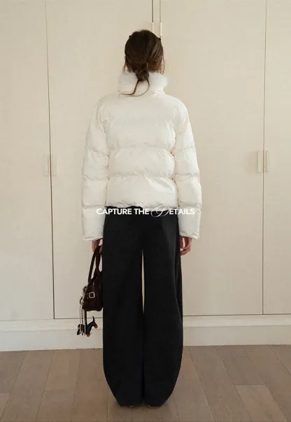 Fur Collar Puffy Short Jacket