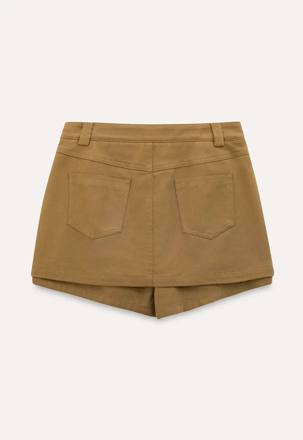 High waist pleated mini skirt with button front design