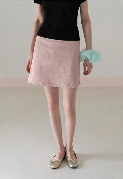 A-line mini skirt with front darts and clean hem