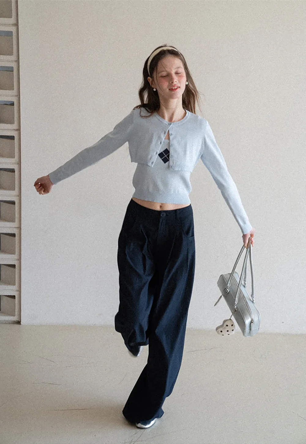 Casual Pants with Wide Legs and Pleats