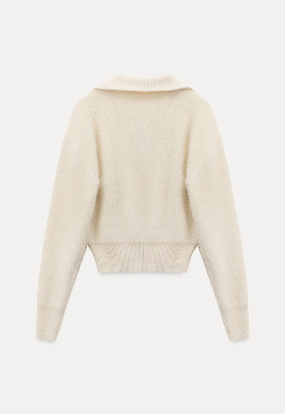 Elegant Knit Sweater with Polo Collar Design