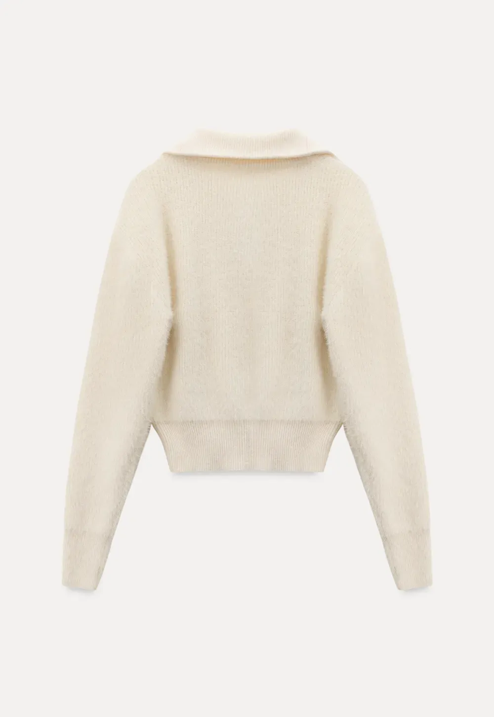 Elegant Knit Sweater with Polo Collar Design