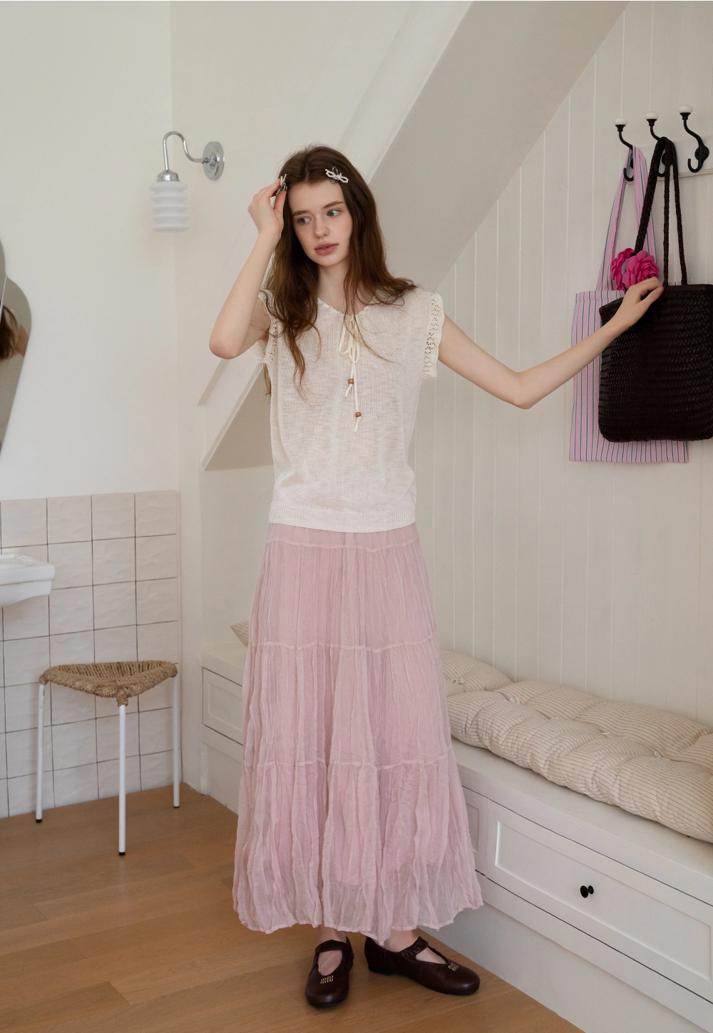 Lace Trim Sleeveless Knit Tank Top for Women