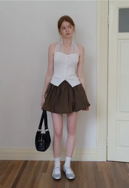 Drawstring Balloon Mini Skirt