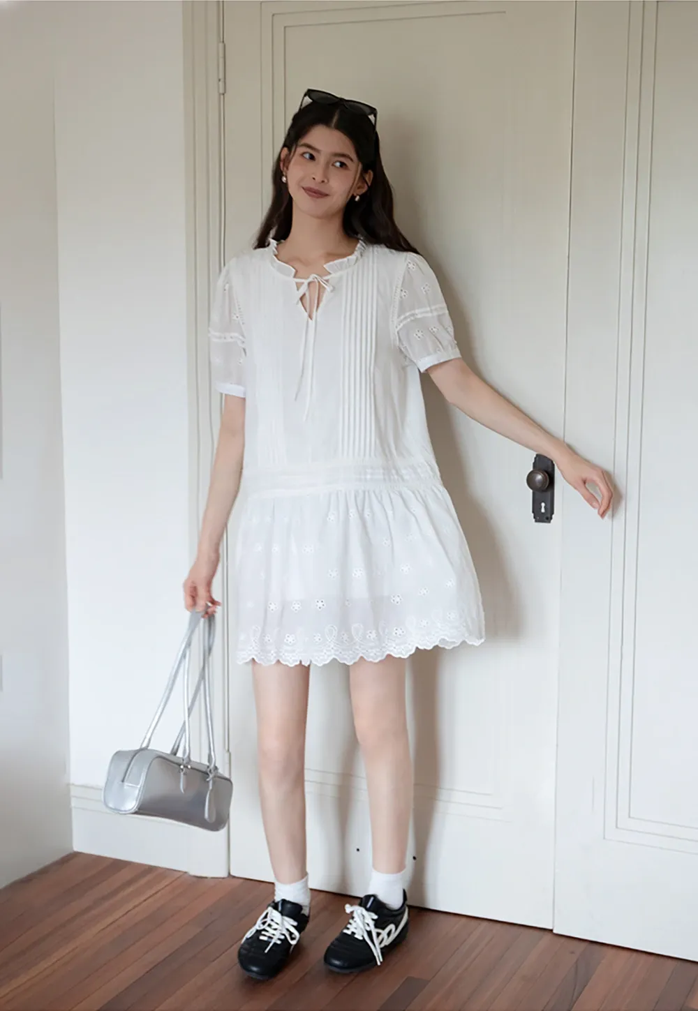 Women’s Eyelet Lace Babydoll Tunic