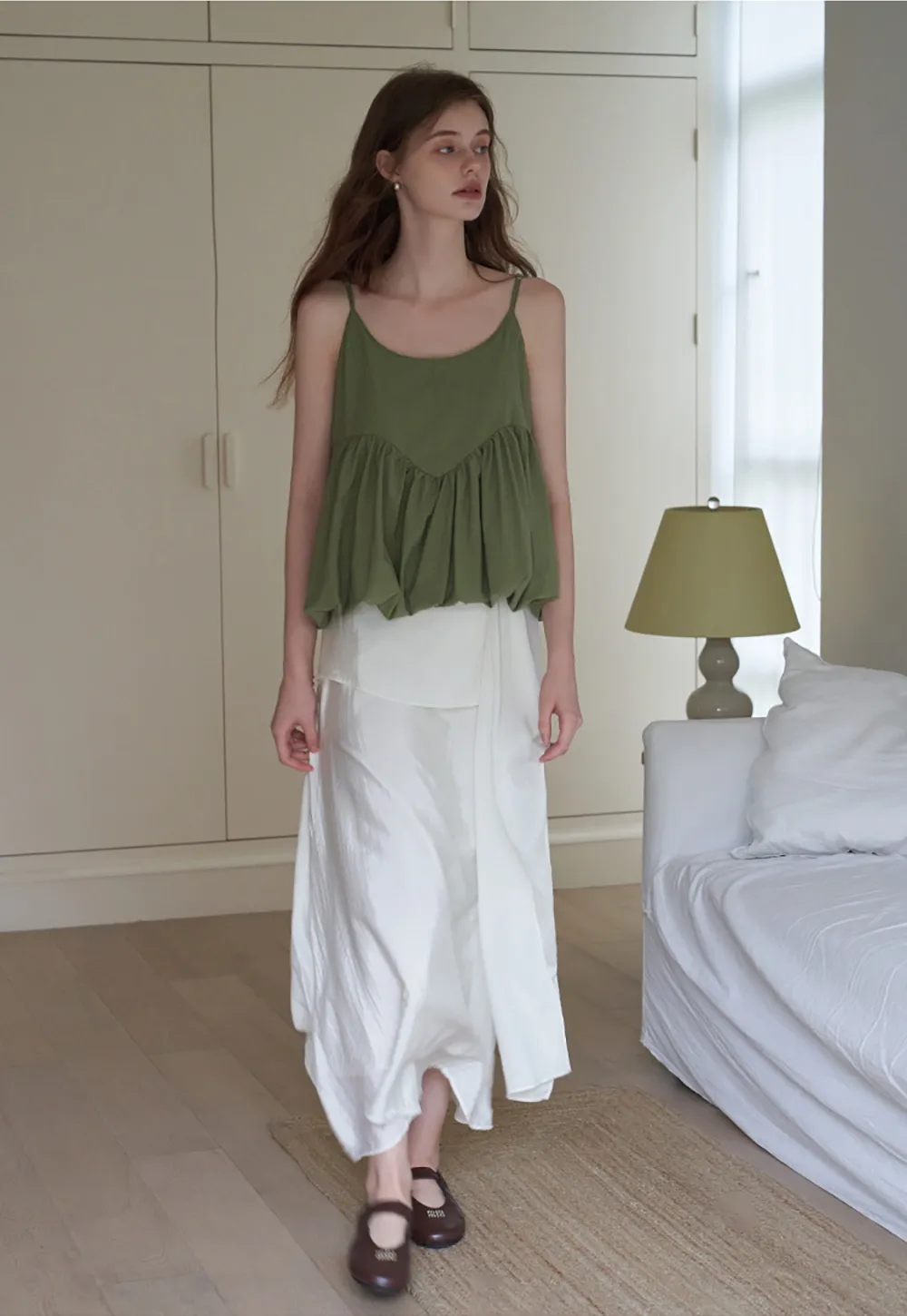 Women's Ruffle Hem Asymmetrical High Waist Skirt