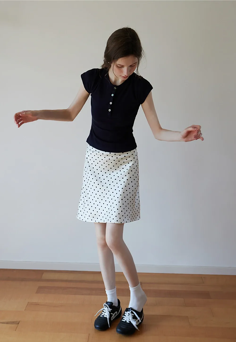 Women’s High Waist Polka Dot A-Line Mini Skirt