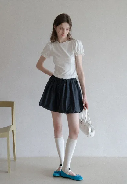 Women’s Puff Sleeve Fitted T-Shirt 