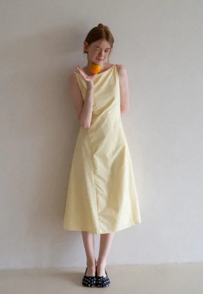 Women’s Boat Neck A-Line Midi Dress