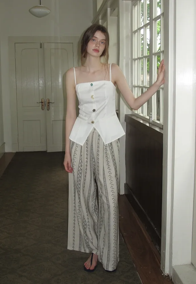 Women’s Boho Stripe Wide-Leg Palazzo Pants