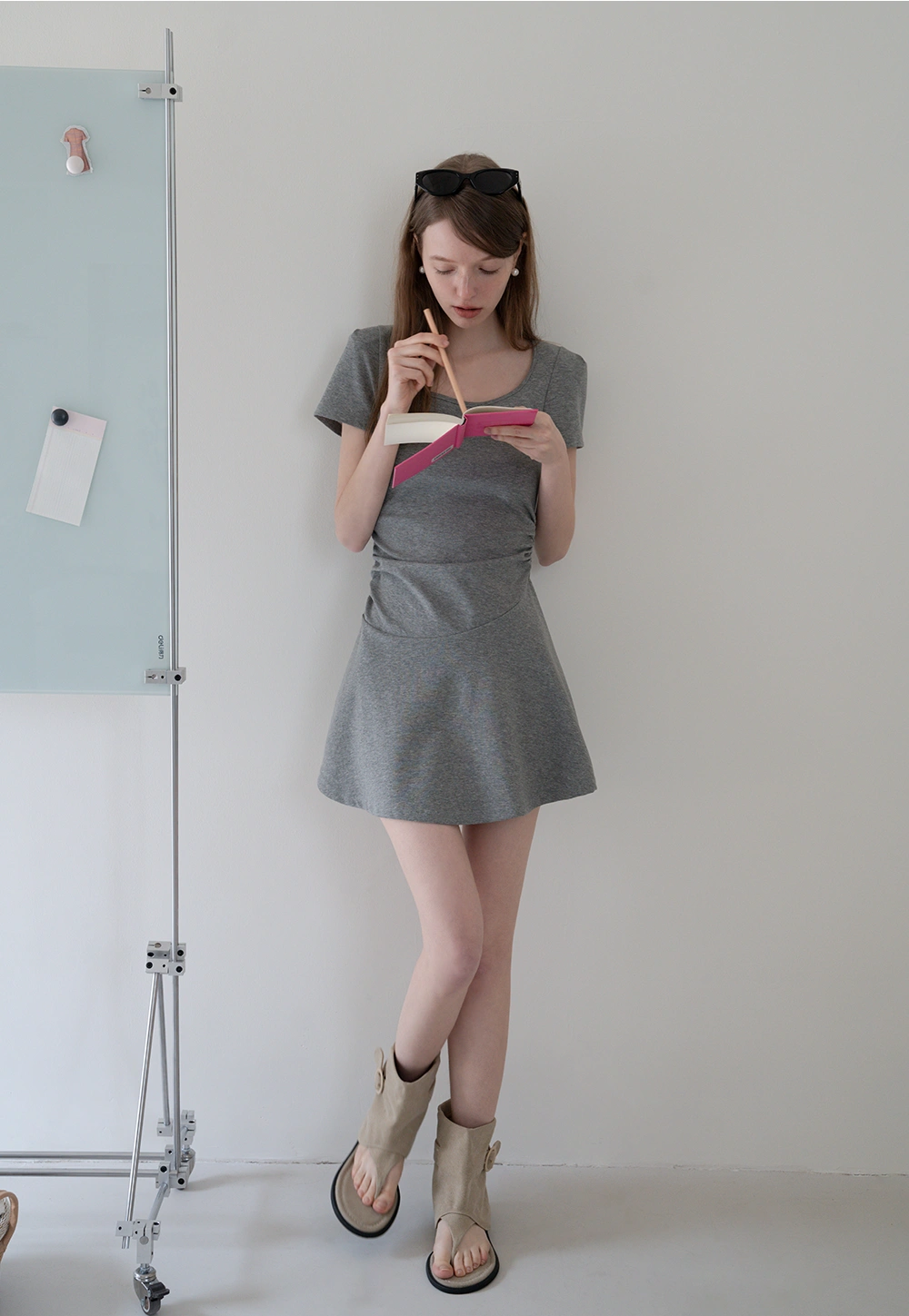 Women's Square Neck Fit and Flare Mini Dress