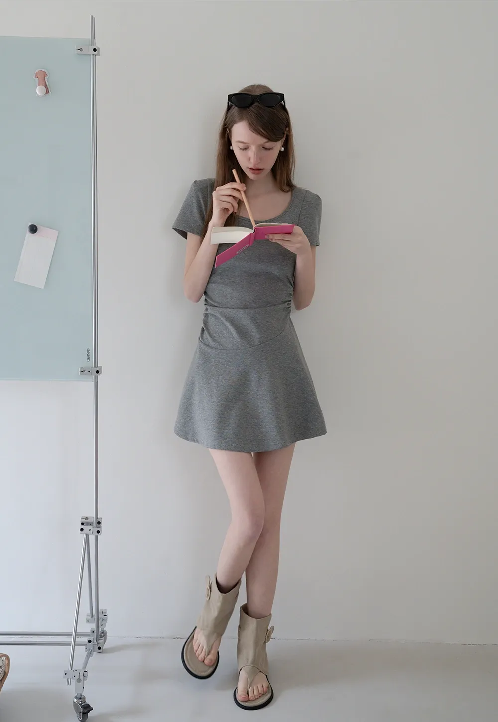 Women's Square Neck Fit and Flare Mini Dress