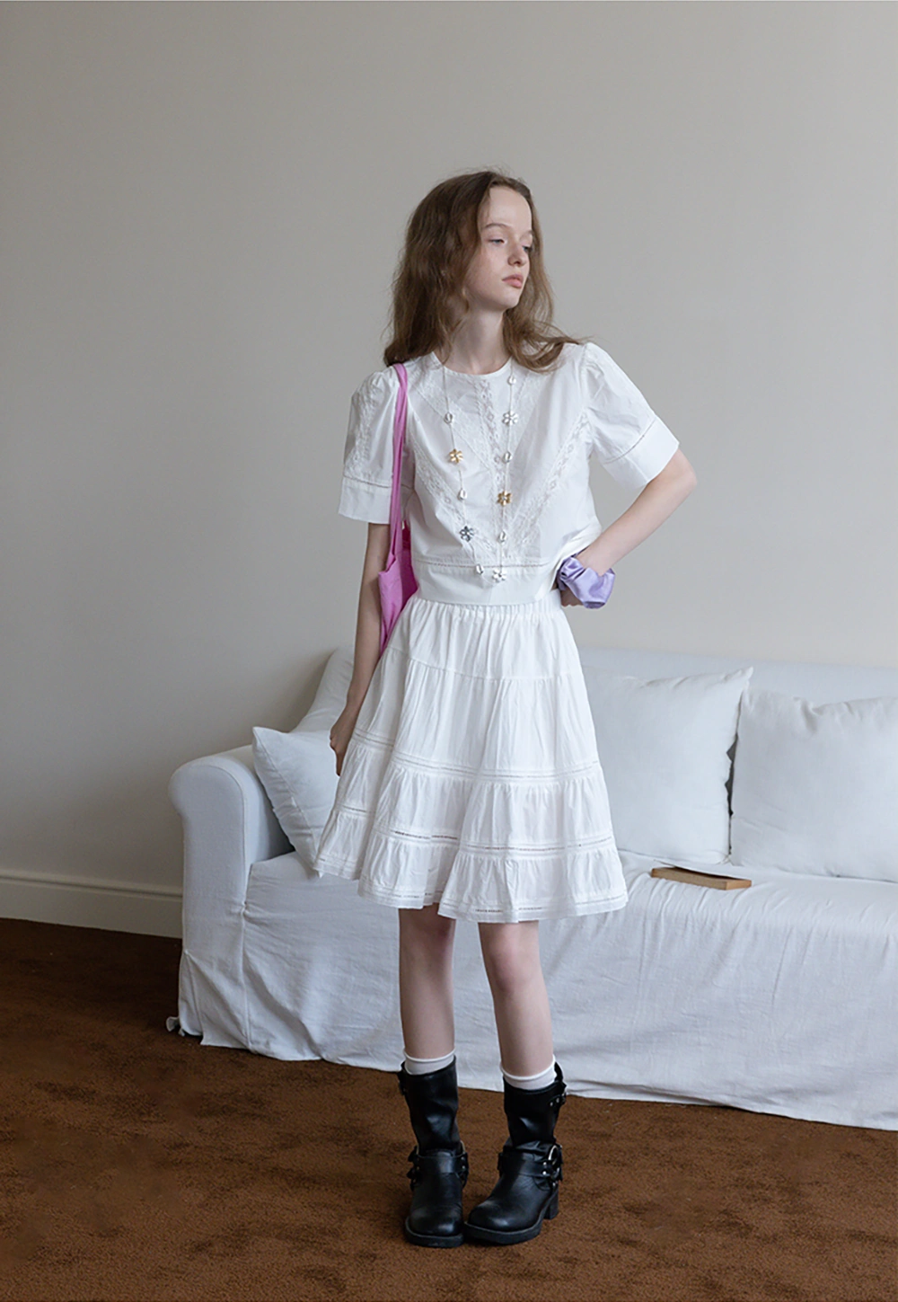 Women's Tiered A-Line Midi Skirt