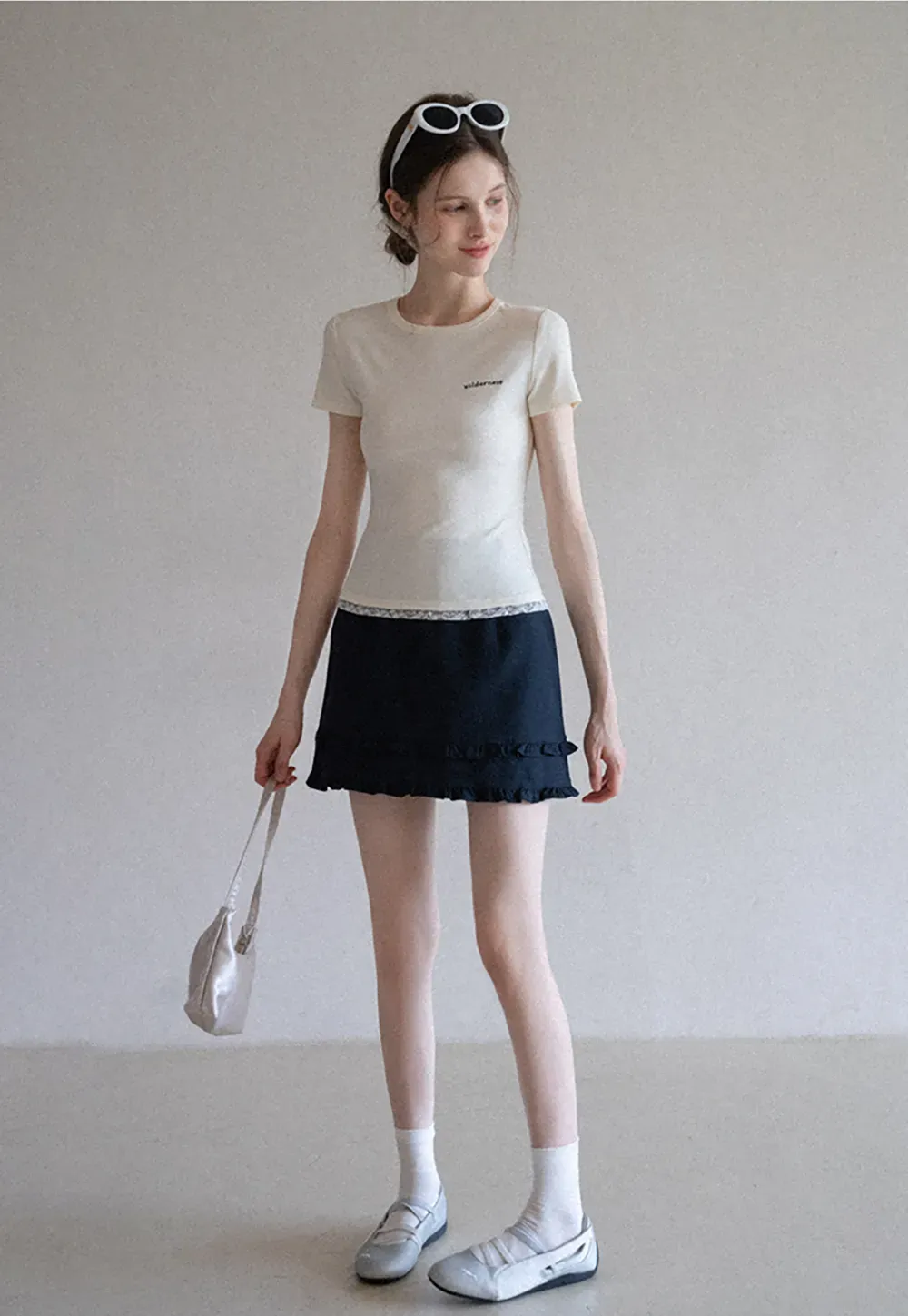 Ruffled Hem A-Line Mini Skirt