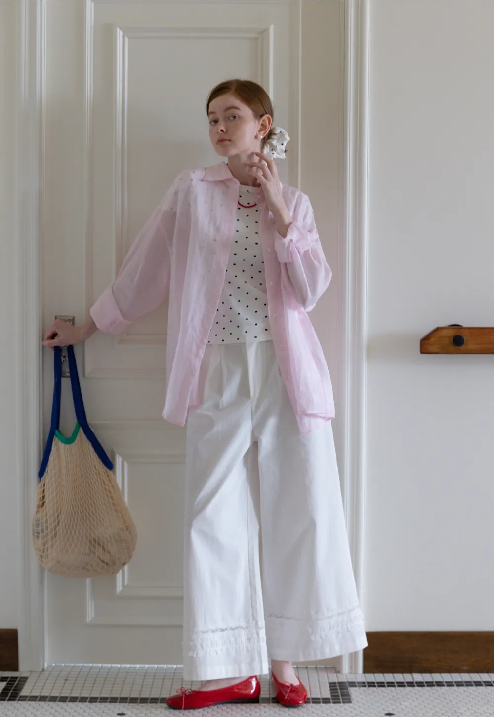 Women's Long Sleeve Button Down Linen Shirt with Pocket