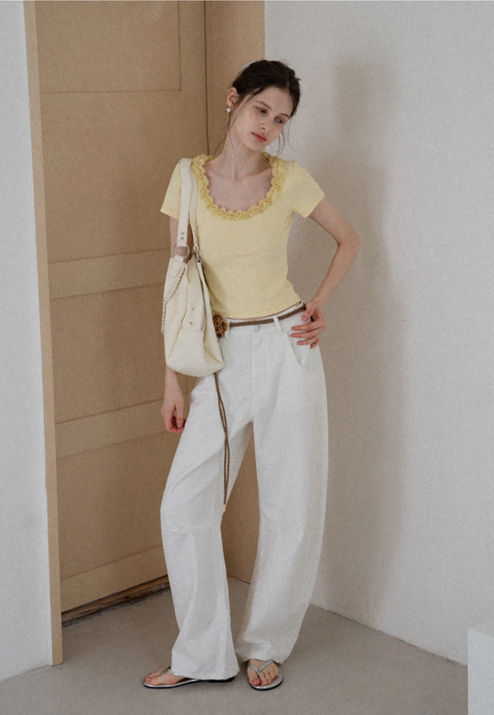 Women's Ruffle-Trim Scoopneck Tee