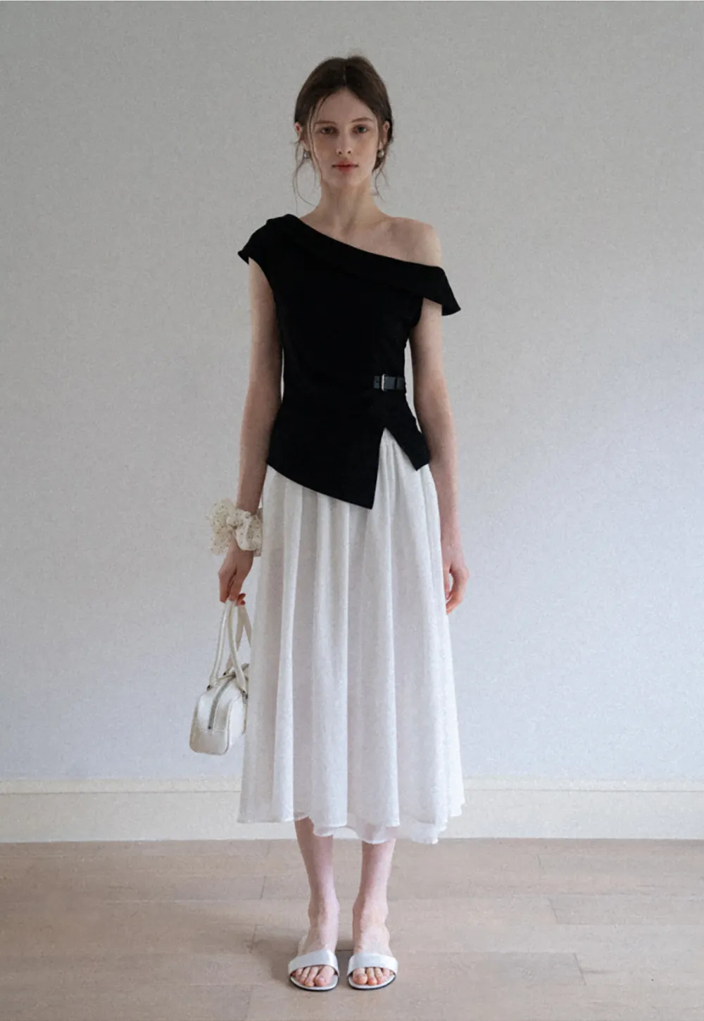 Flowy Elastic Waist Midi Skirt