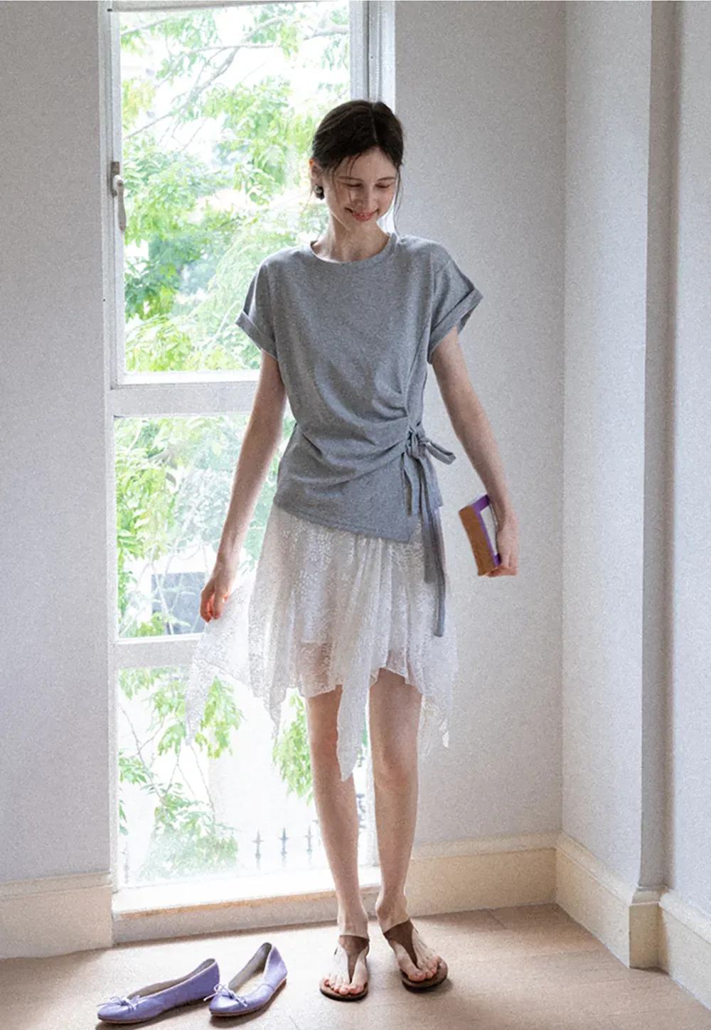 Asymmetric Side Tie Tee