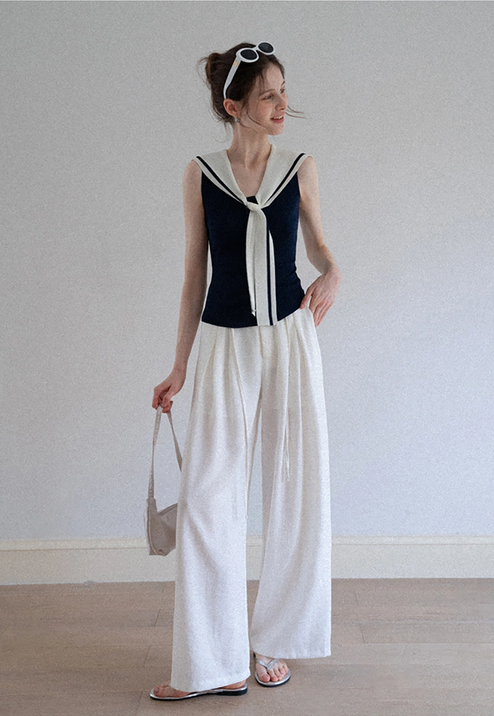 Women's Sailor-Scarf Knit Top Tank