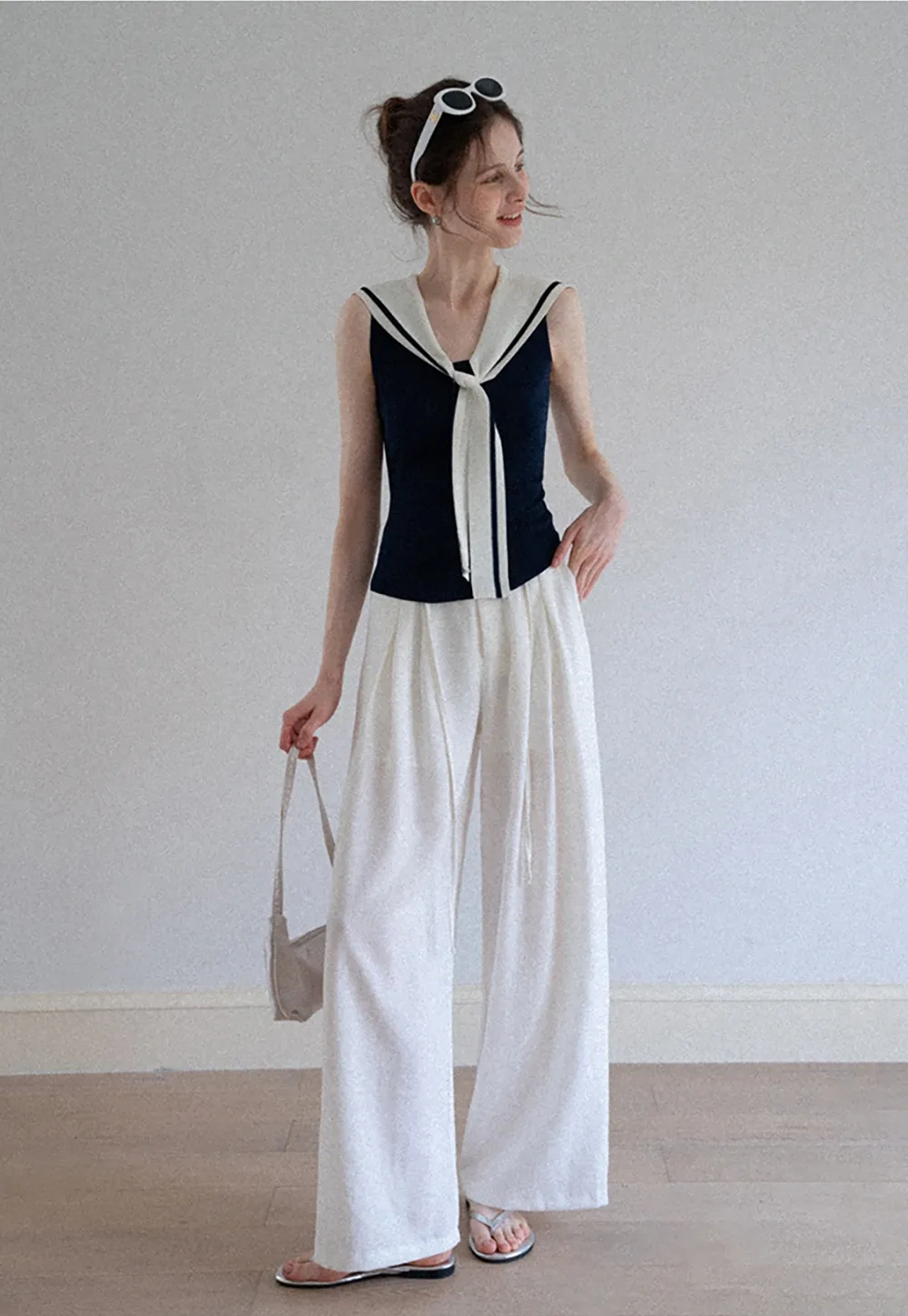 Women's Sailor-Scarf Knit Top Tank