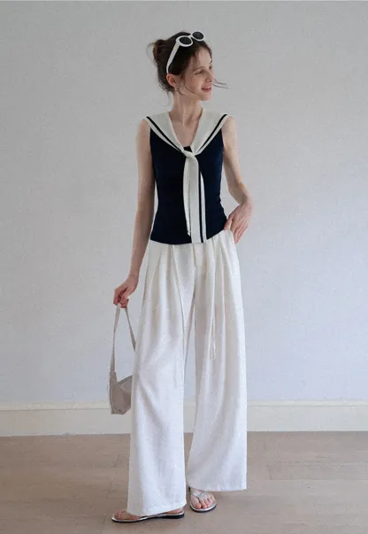 Women's Sailor-Scarf Knit Top Tank