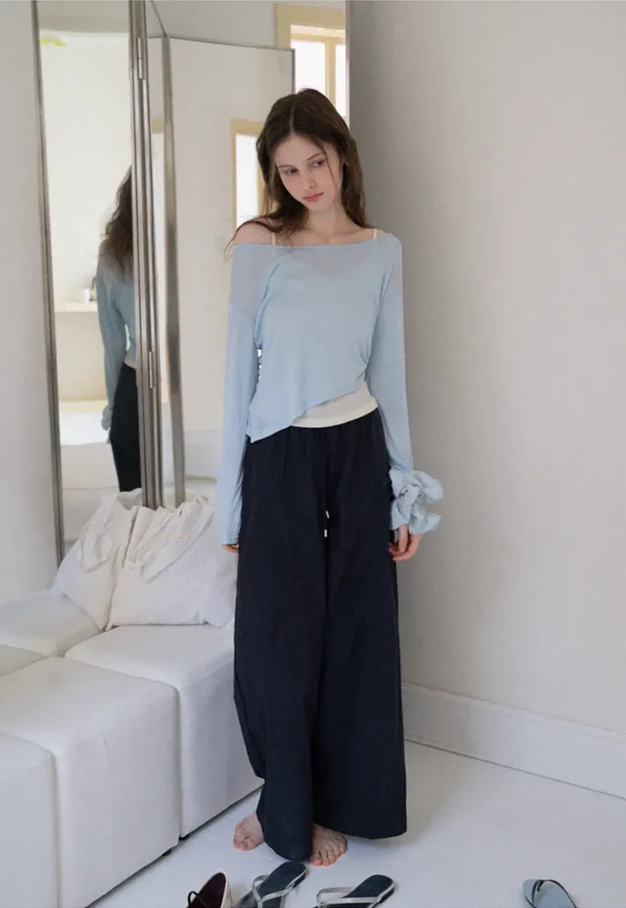 Drawstring Wide-Leg Pants